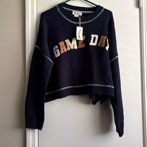 Jessica Simpson Game Day Blue sweater large nwt
